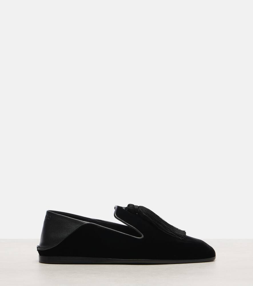 Элиот слипоны из велюра с кожаной отделкой Jimmy Choo, Black/Black — фото 4