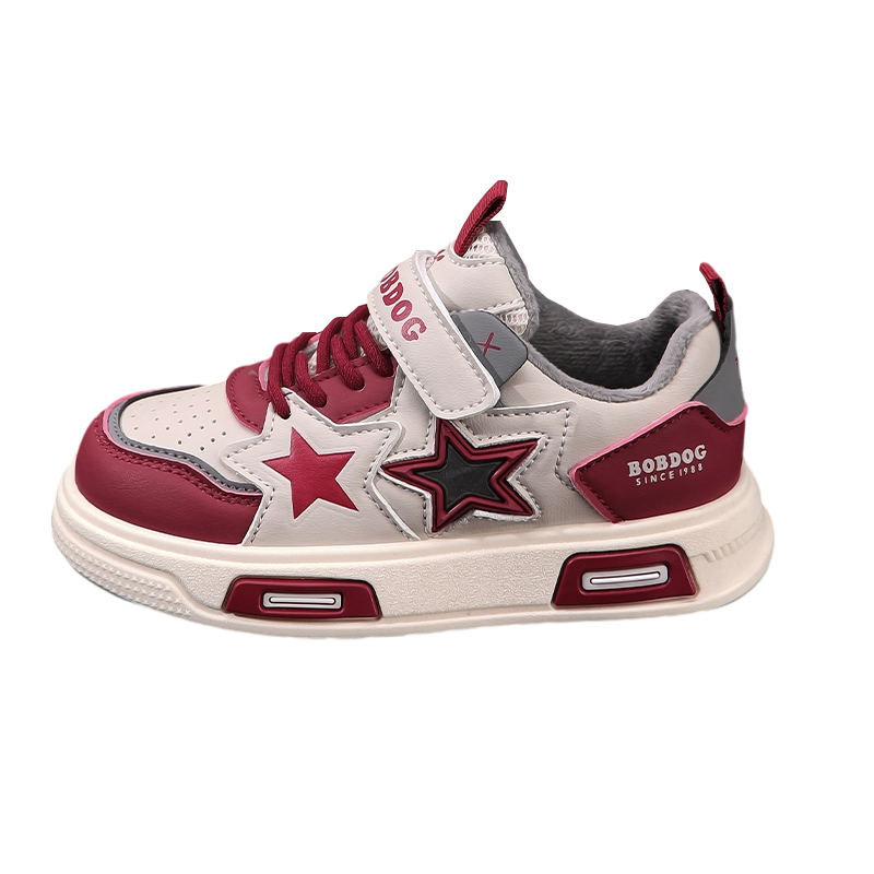 

Износостойкие дышащие водонепроницаемые нескользящие противоударные детские скейтборд-кроссовки BOBDOG, YCW029-Low-Top Angora красный[Thin Cotton Thermal]