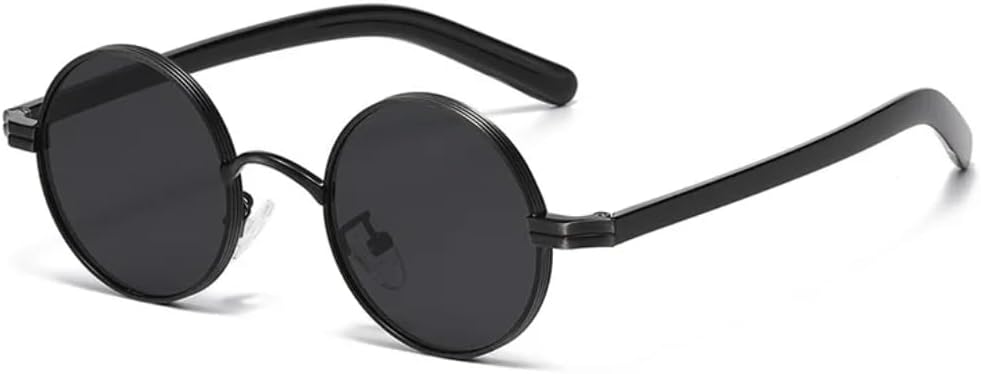 

Солнцезащитные очки с защитой от УФ-излучения UV400 | Маленькие круглые металлические панк-очки | Линзы конфетных цветов для занятий спортом на открытом воздухе и вождения DSVIGF, Black Black