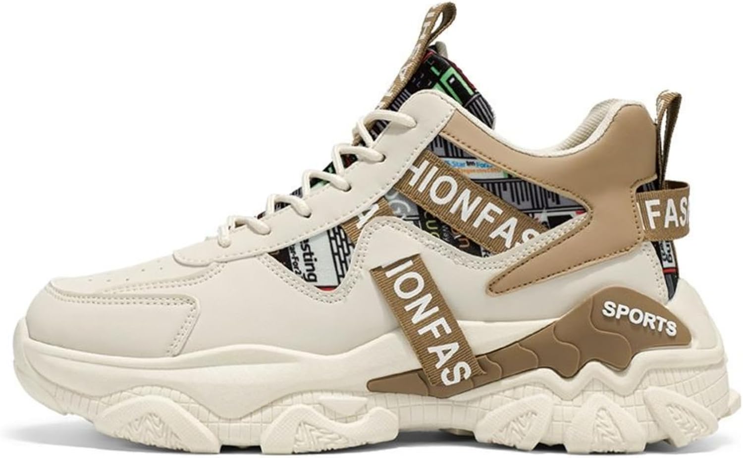 

Мужские повседневные массивные кроссовки MACEFIL, модные, удобные, с нескользящей подошвой, стильные кроссовки для прогулки, коричневый/бежевый