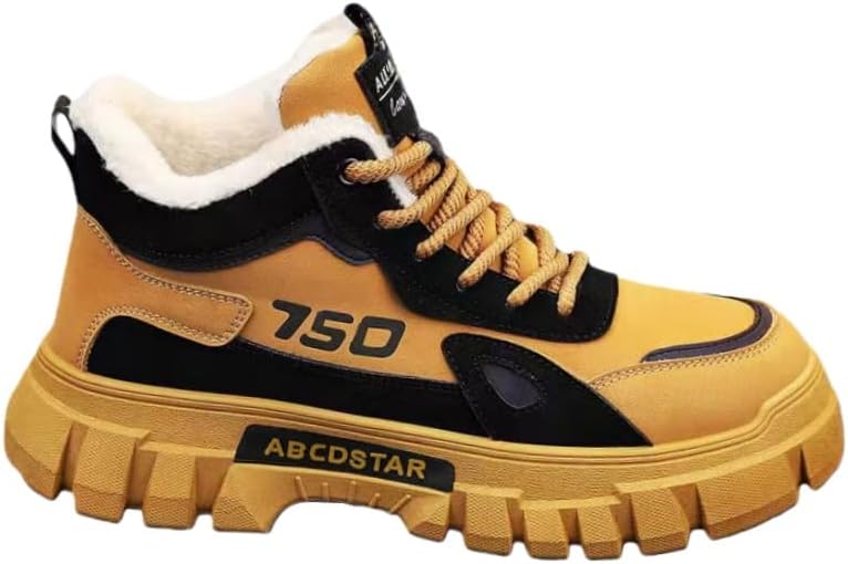 

Зимние мужские толстые и теплые спортивные ботинки - противоскользящие высокие ботинки. Внутренняя подкладка комфортная и мягкая. Подходят для походов на свежем воздухе и восхождений в горы Clolinde, желтый
