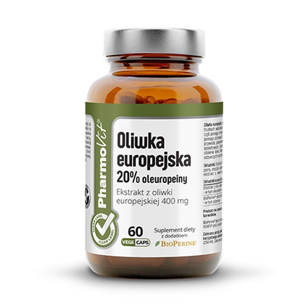 

Биологически активная добавка Оливка европейская 20% олеуропеин 60 капсул Clean Label - Фармовит Pharmovit