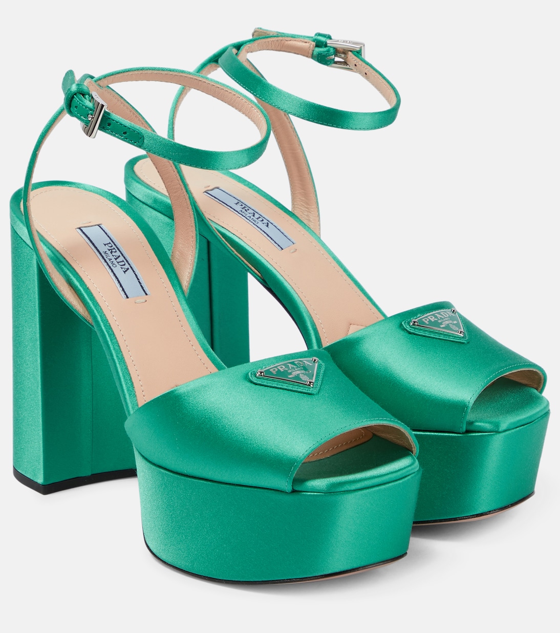 Сатиновые босоножки на платформе Prada, Assenzio