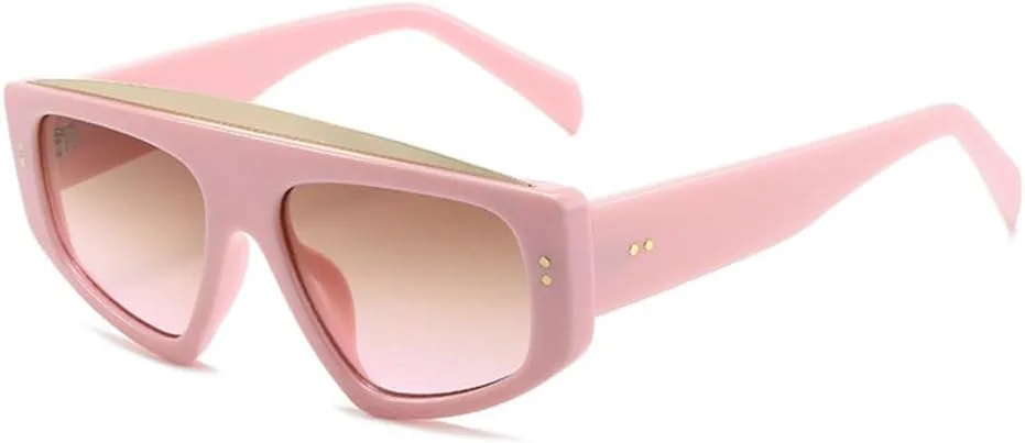 

Модные панк-солнцезащитные очки для женщин и мужчин, ретро-очки квадратной формы, женские солнцезащитные очки с защитой от УФ-излучения UV400 MTZJH, Pink Tea