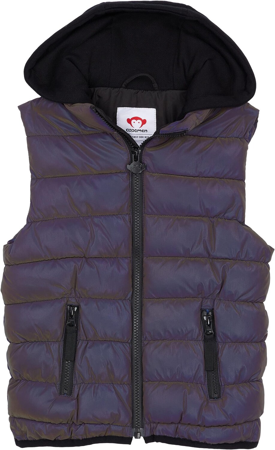

Утепленный жилет Appaman Kids Apex Reflective Puffy Vest w/ Hood, цвет Xeno Reflective