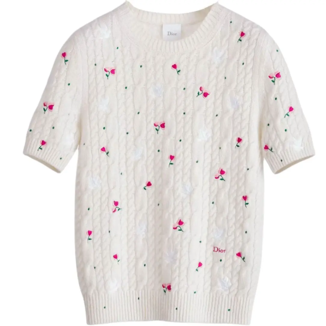 

Свитер из кашемира Amour SS26 для женщин DIOR, экрю