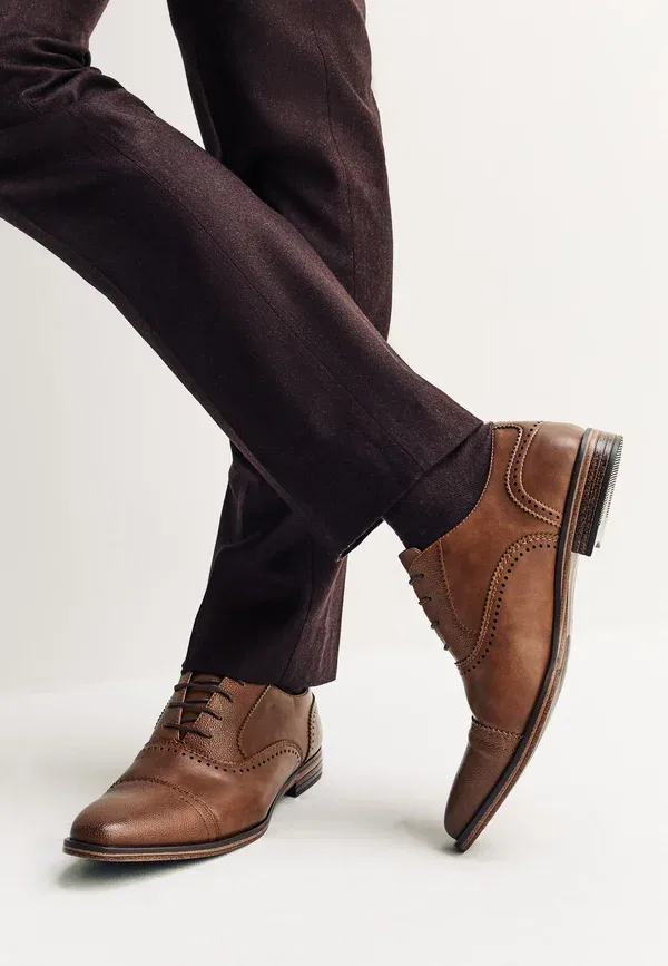 Туфли Oxford Next, toe cap smart lace ups, коричневый