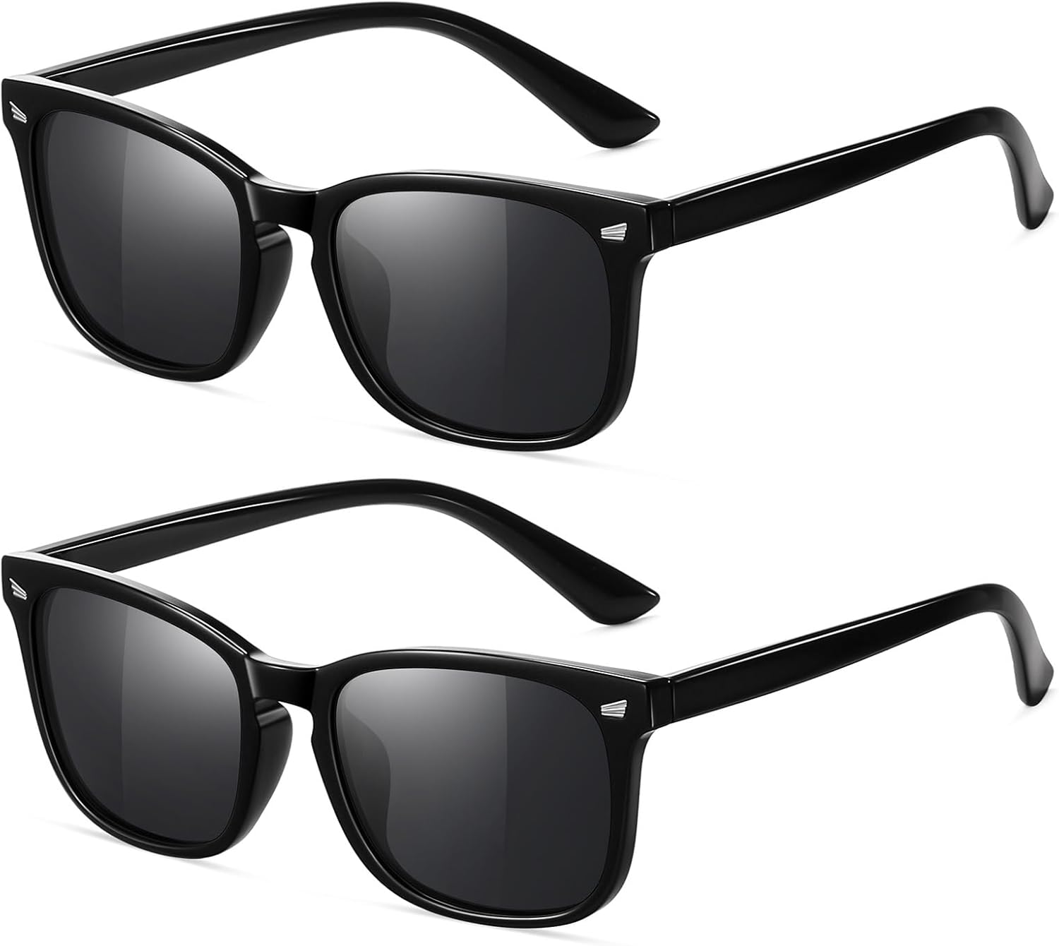 

Поляризованные солнцезащитные очки FEIDUSUN для женщин и мужчин. Классические модные солнцезащитные очки с защитой от УФ-излучения, A08 Gloss Black / Grey + Gloss Black / Grey