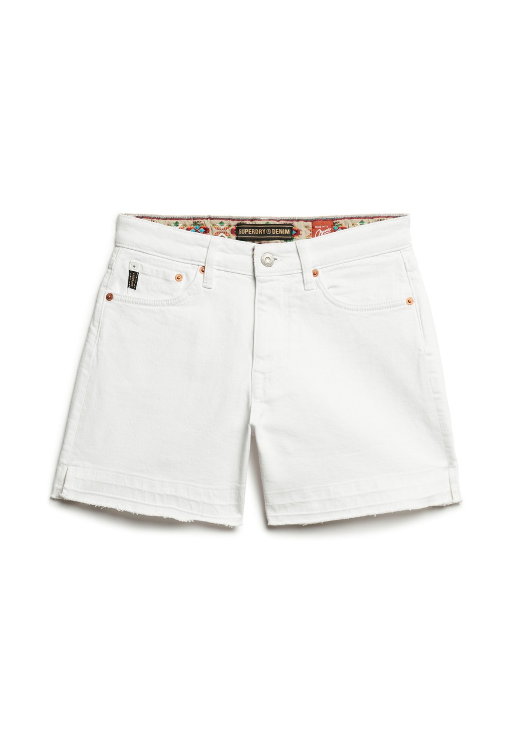 

Джинсовые шорты MID RISE CUT OFF Superdry, белый деним