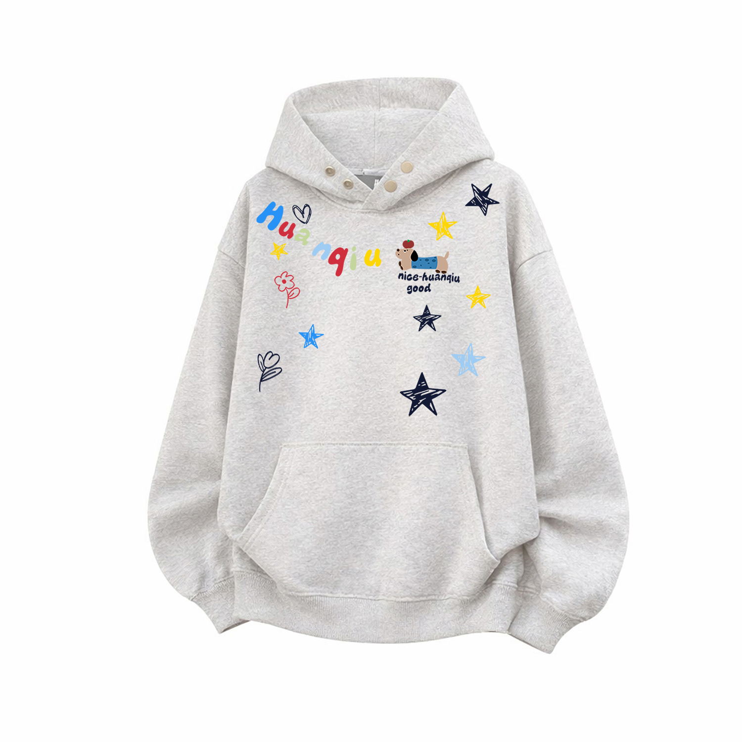 

Толстовка Unisex Hooded Moderate Heavyweight HUANQIU, premium серый