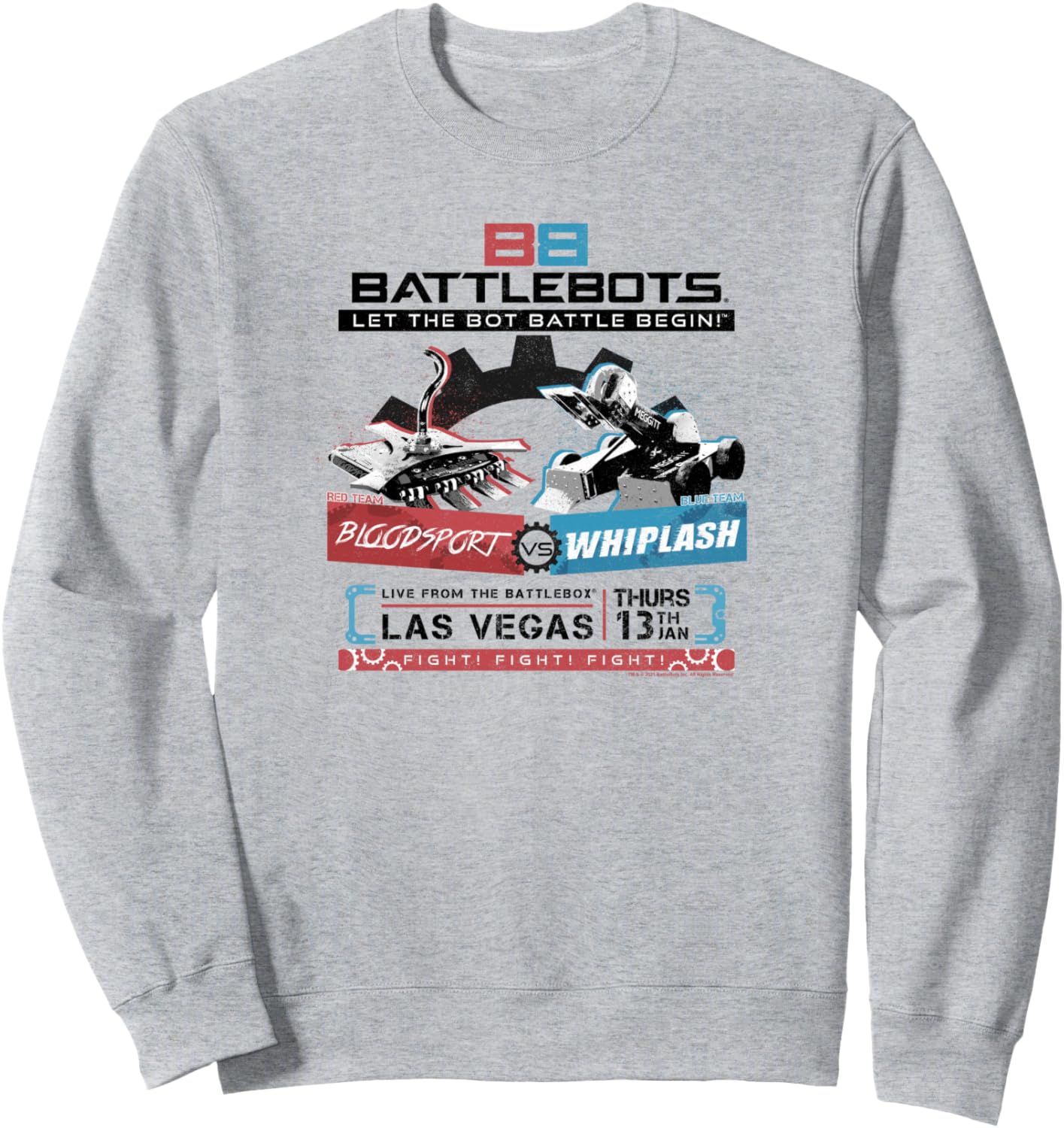 

Футболка BattleBots, серая, 13 января, главное событие: Bloodsport против Whiplash