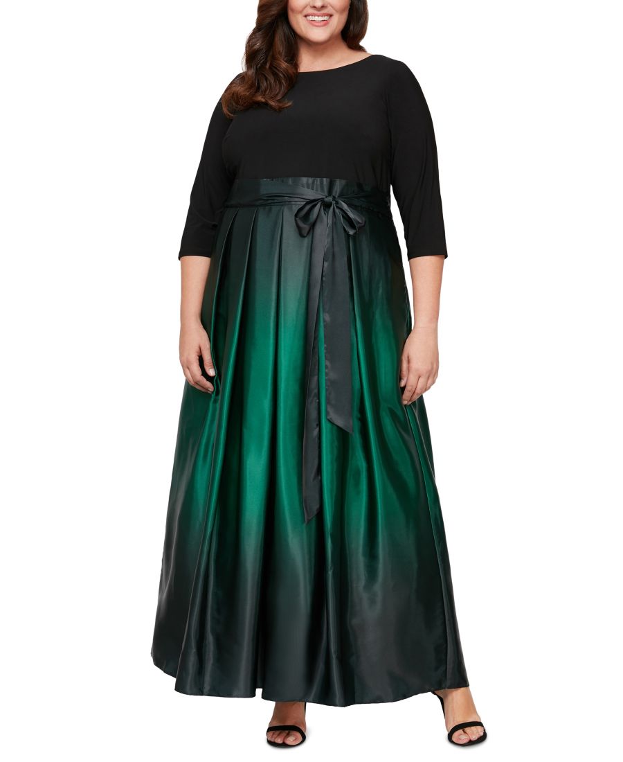 

Бальное платье большого размера с эффектом омбре SL Fashions, Black/Green