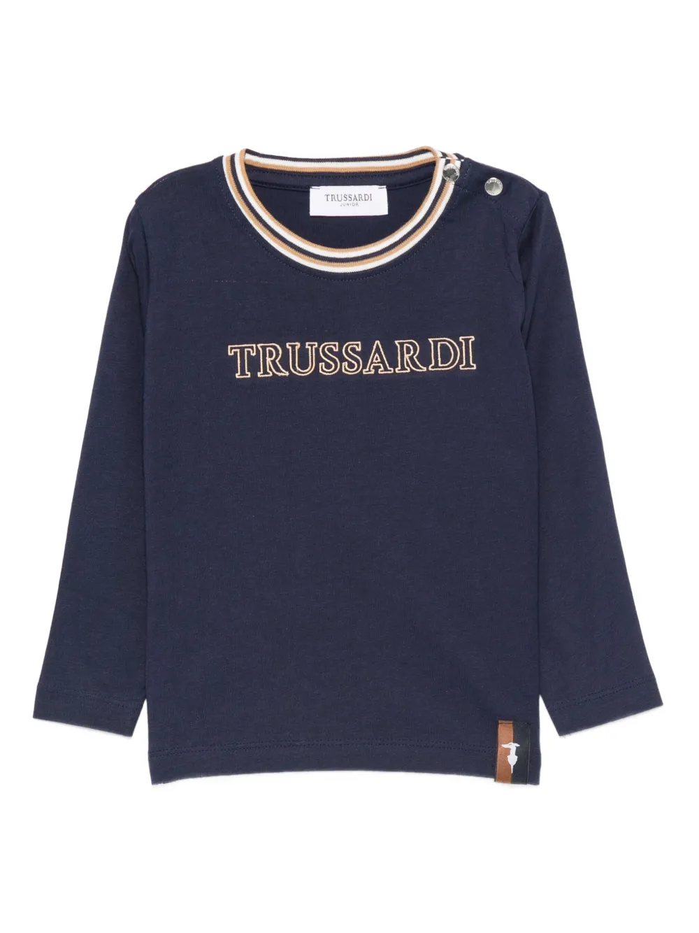 

Лонгслив с вышитым логотипом TRUSSARDI JUNIOR, синий