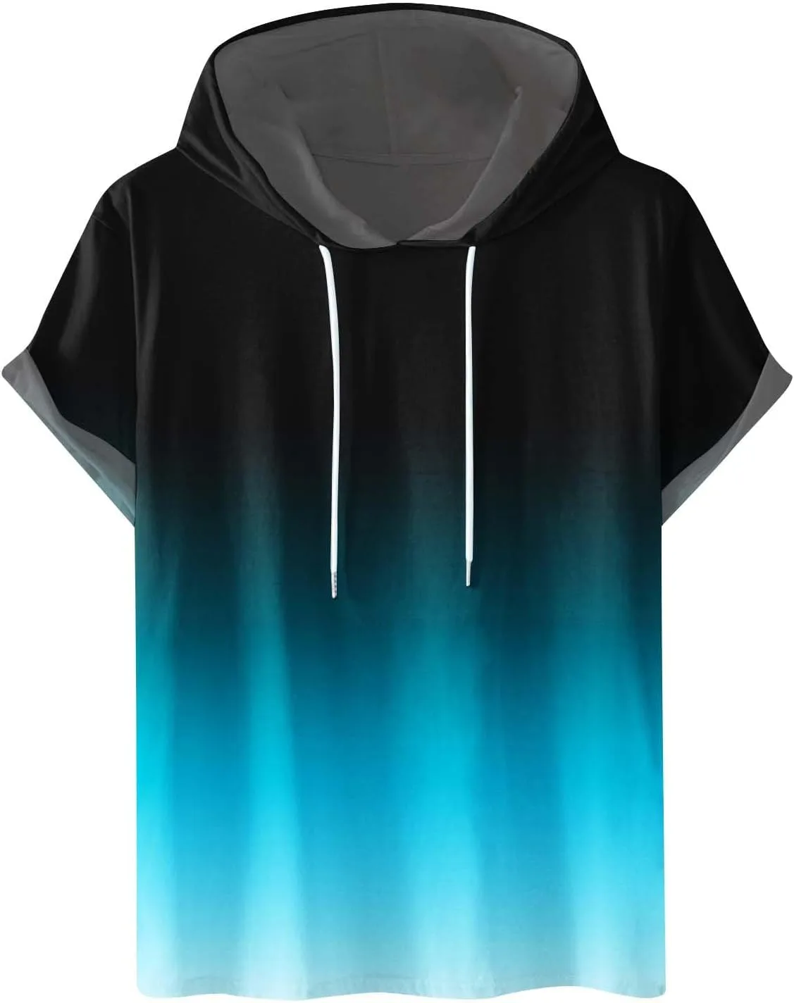 

Мужская футболка с капюшоном короткий рукав летняя градиент