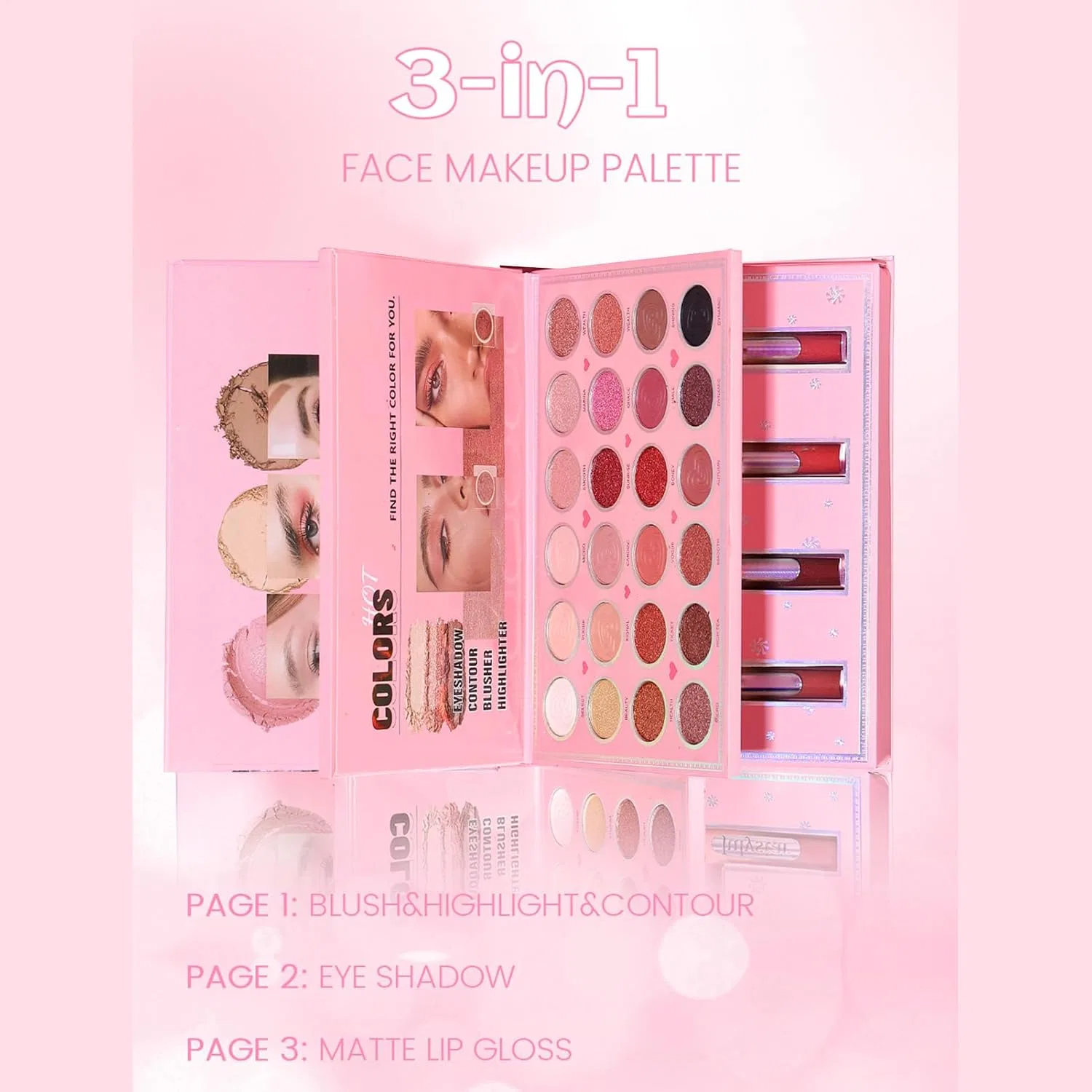 Палетка теней Book Style Cosmetic Tool Set, 1 шт — фото 4
