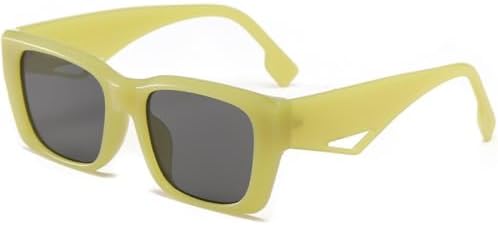 

Солнцезащитные очки Square Jelly Color 2027 для женщин, ретро-классические зеленые и оранжевые оттенки, защита от УФ-излучения UV400, мужские солнцезащитные очки MTZJH, Green Grey