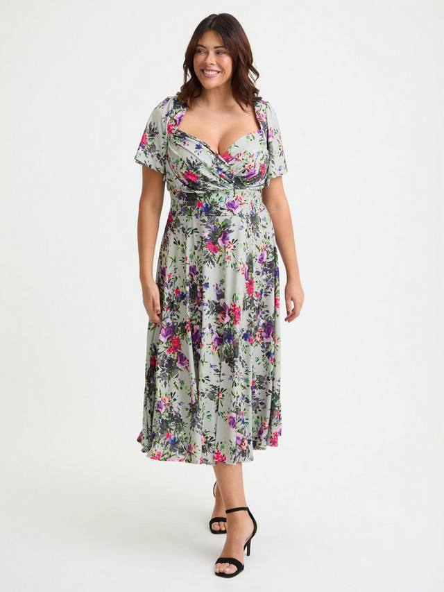 

Liz платье миди с цветочным принтом и болеро Scarlett & Jo, Silver Grey/Multi