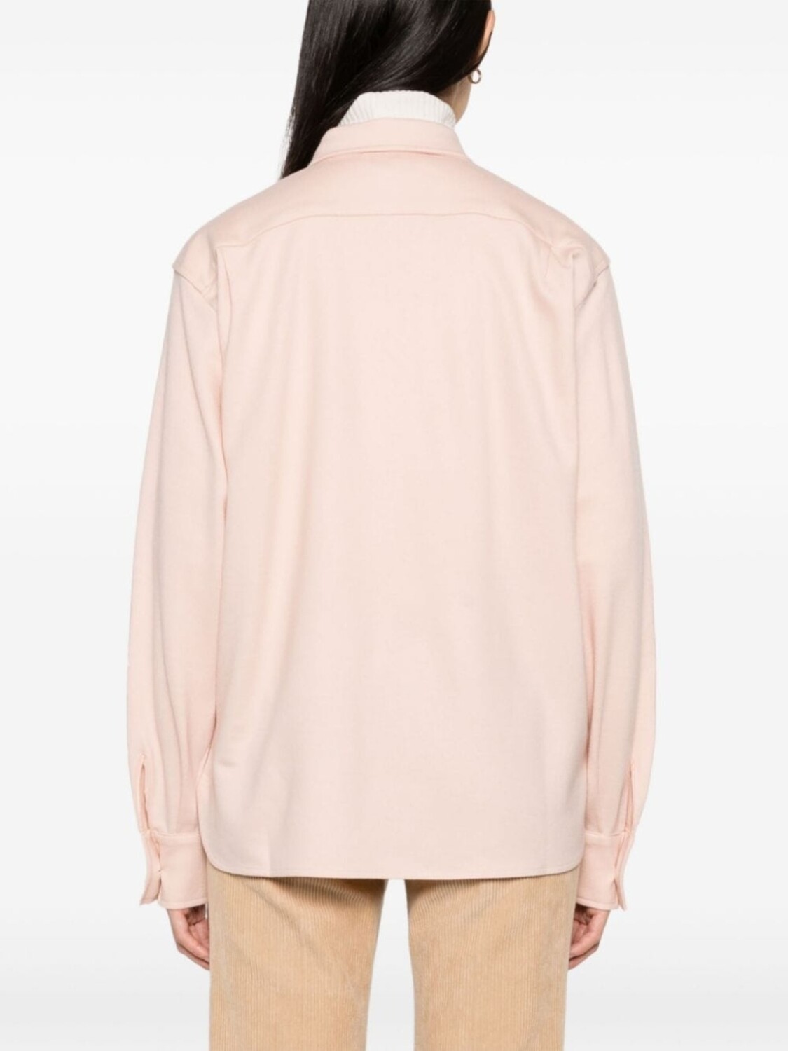 Max Mara рубашка из вирджинской шерсти с длинными рукавами, розовый — фото 3
