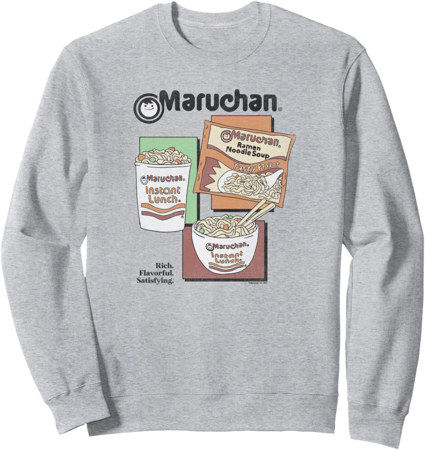 

Мукомольный обед Maruchan, различные презентации, панельное искусство, толстовка Maru-Chan, серый