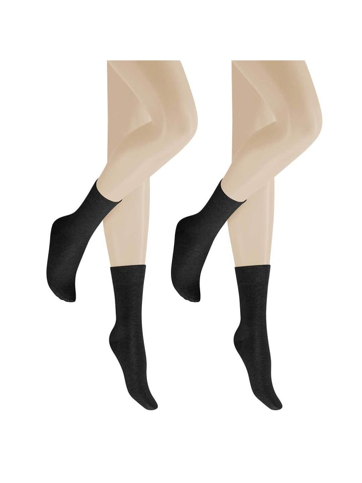 

Носки только 2 пары с манжетой без давления, черного цвета Hudson