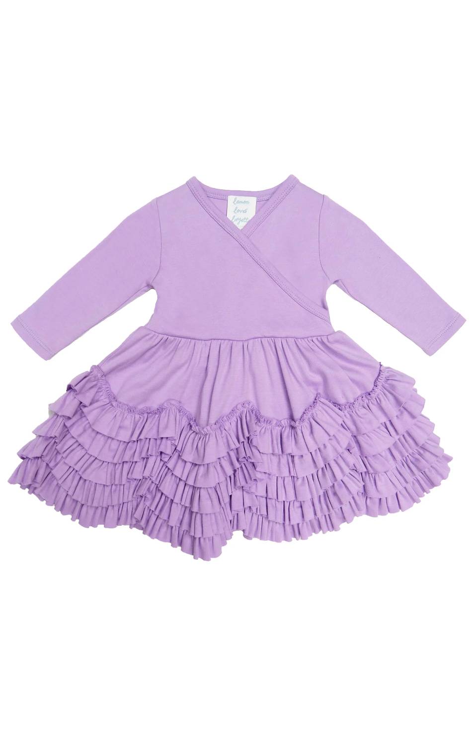 

Базовое платье для новорожденных в нежно-сиреневом цвете Lemon Loves Lime