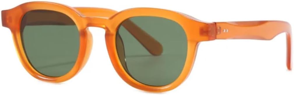 

Модные круглые солнцезащитные очки для женщин в стиле ретро с прозрачной оправой и линзами цвета океана, защита от УФ-излучения UV400, мужские очки с заклепками для вечеринок TVTBBVV, Orange Green