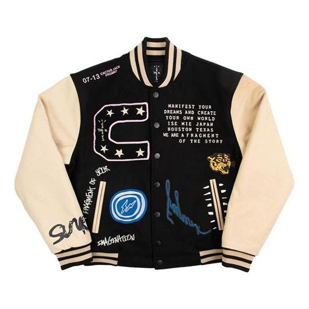 

Куртка Travis Scott x Fragment Cactus Jack Jacket 'Manifest Letterman', черный