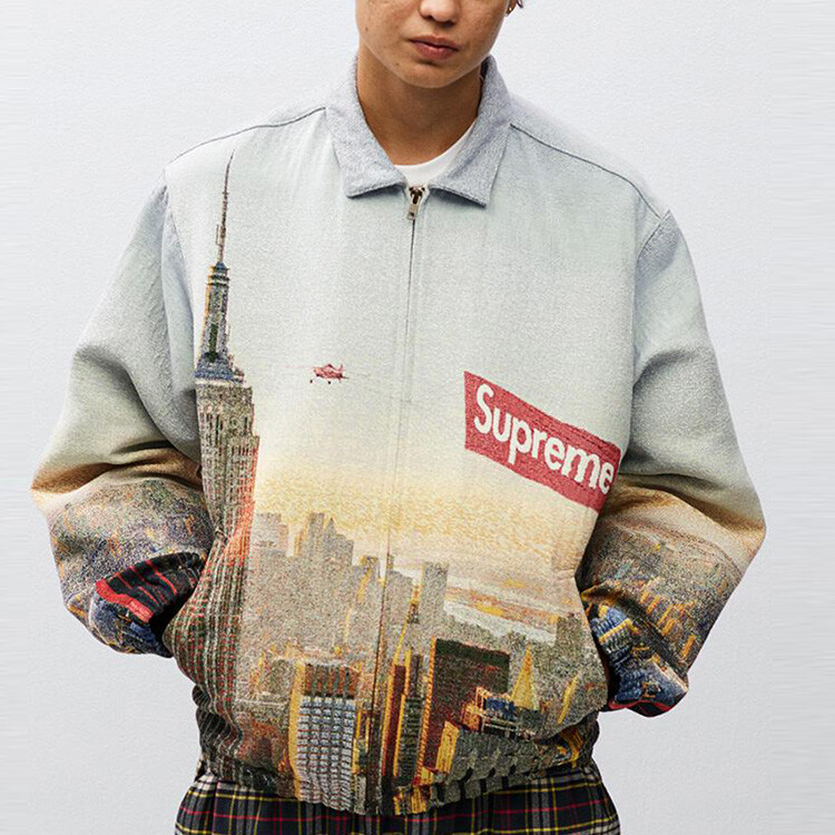 Осень/Зима 2020 Куртка унисекс светло-голубая Supreme, светло-голубой — фото 3
