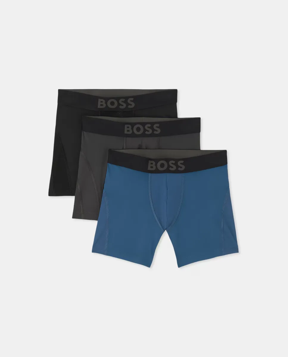 

Упаковка из трех мужских боксеров из полиамида Boss, черный