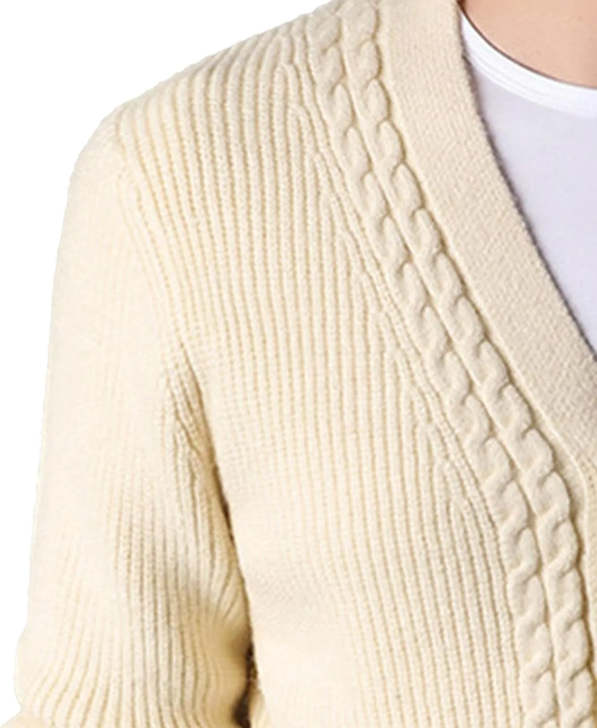 Мужской кардиган с косичками и пуговицами, slim fit, из смесовой шерсти — фото 4