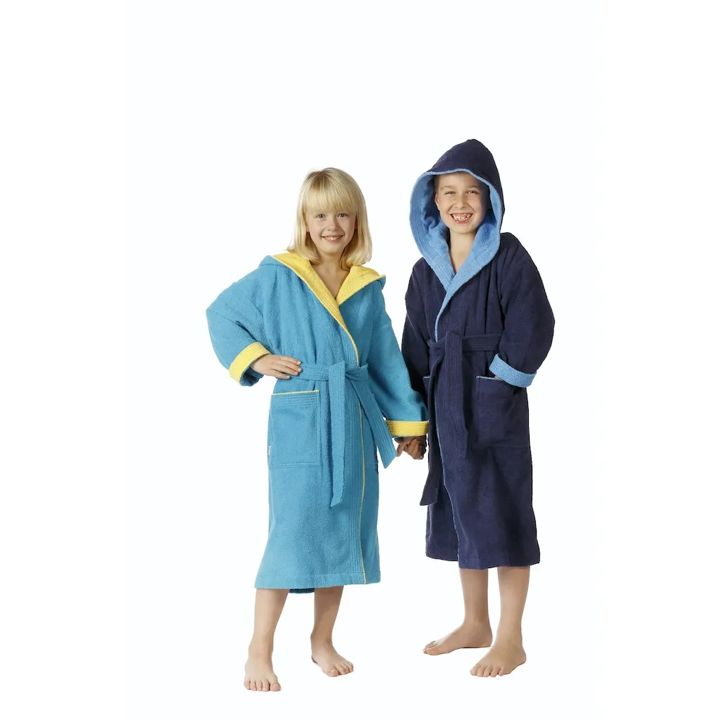 

Детский халат Calypso, 1 шт., с капюшоном, эффект двойной ткани, 100% хлопок Egeria, Marine
