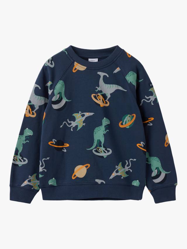 

Детский джемпер с длинным рукавом и круглым вырезом из органического хлопка с динозаврами Polarn O. Pyret