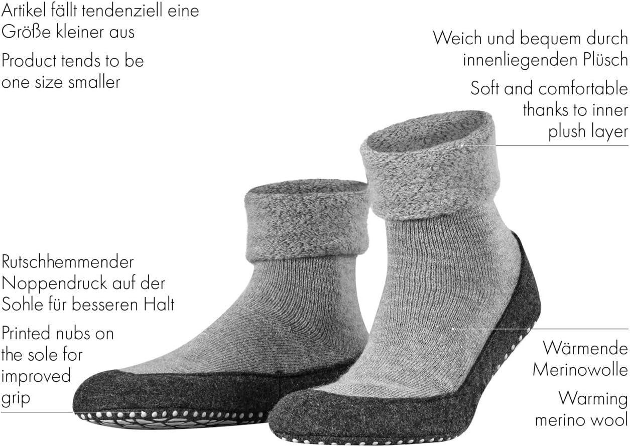Мужские тапочки-носки FALKE Cosyshoe M HP, серый/светло-серый — фото 3