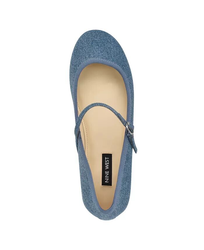Женские туфли на плоской подошве с круглым носком Ewind Mary Jane Nine West, синий — фото 4