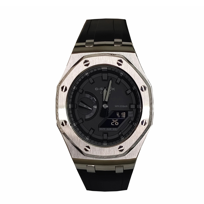 

CASIO Часы Men Liquid Crystal/Analog Dual Display Series Black Watch, Offshore Silver Black Warrior