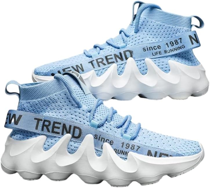 

Модные мужские вязаные кроссовки, дышащие, с удобной нескользящей мягкой подошвой для активного отдыха на улице Hoalox, небесно-голубой