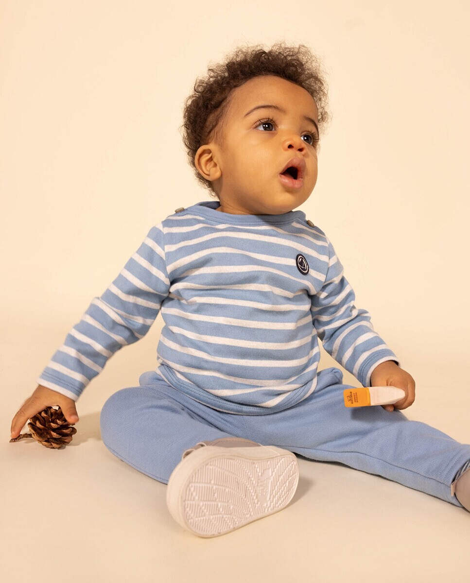 

Детская морская куртка крупной вязки Petit Bateau, синий