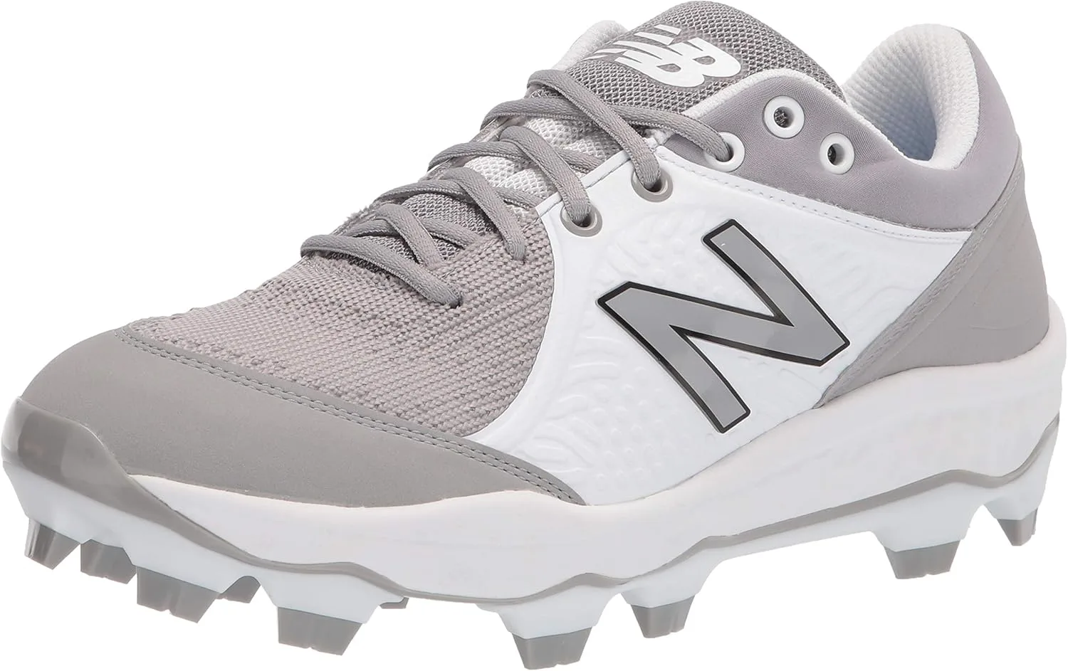 Мужские бейсбольные кроссовки New Balance Fresh Foam 3000 V5 изготовлены из формованного материала, белый/серый