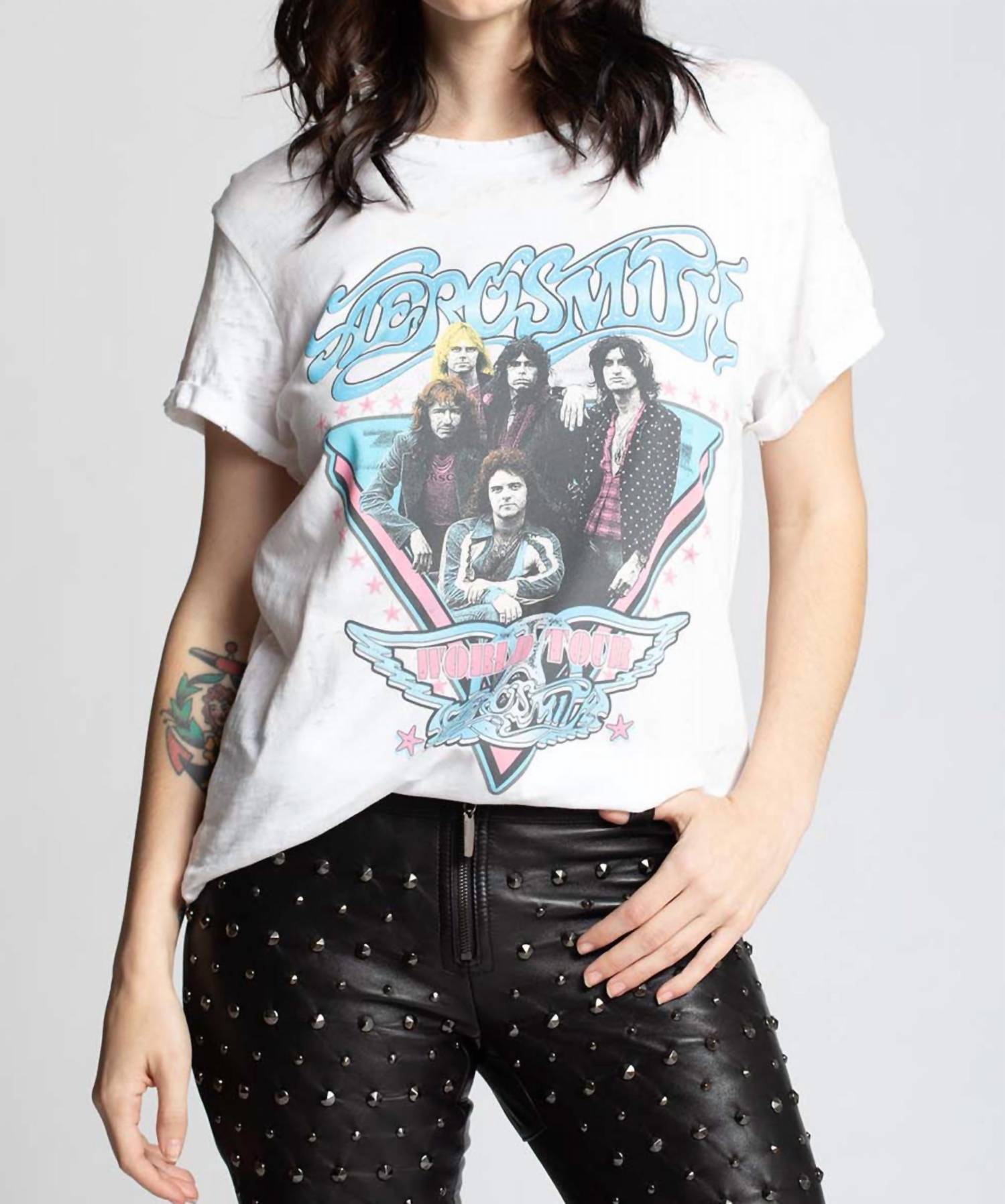 

Футболка Aerosmith World Tour белого цвета Recycled Karma