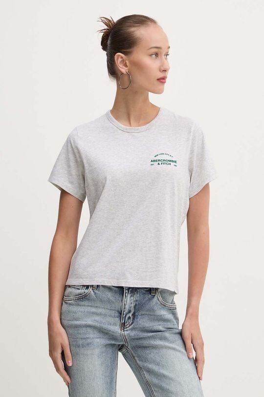 

Хлопковая футболка Abercrombie & Fitch, серый