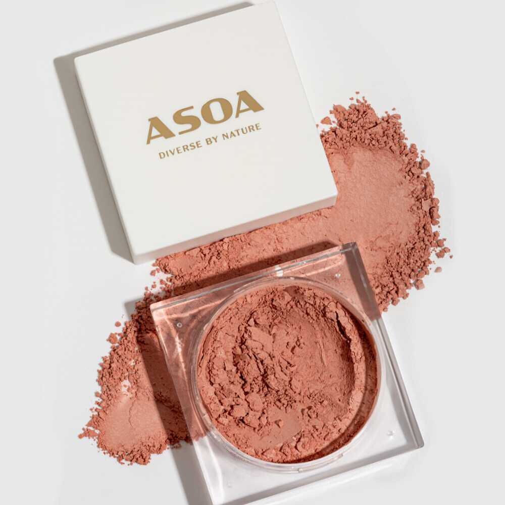 

Минеральные румяна для лица пастель коралл Asoa, 6 гр