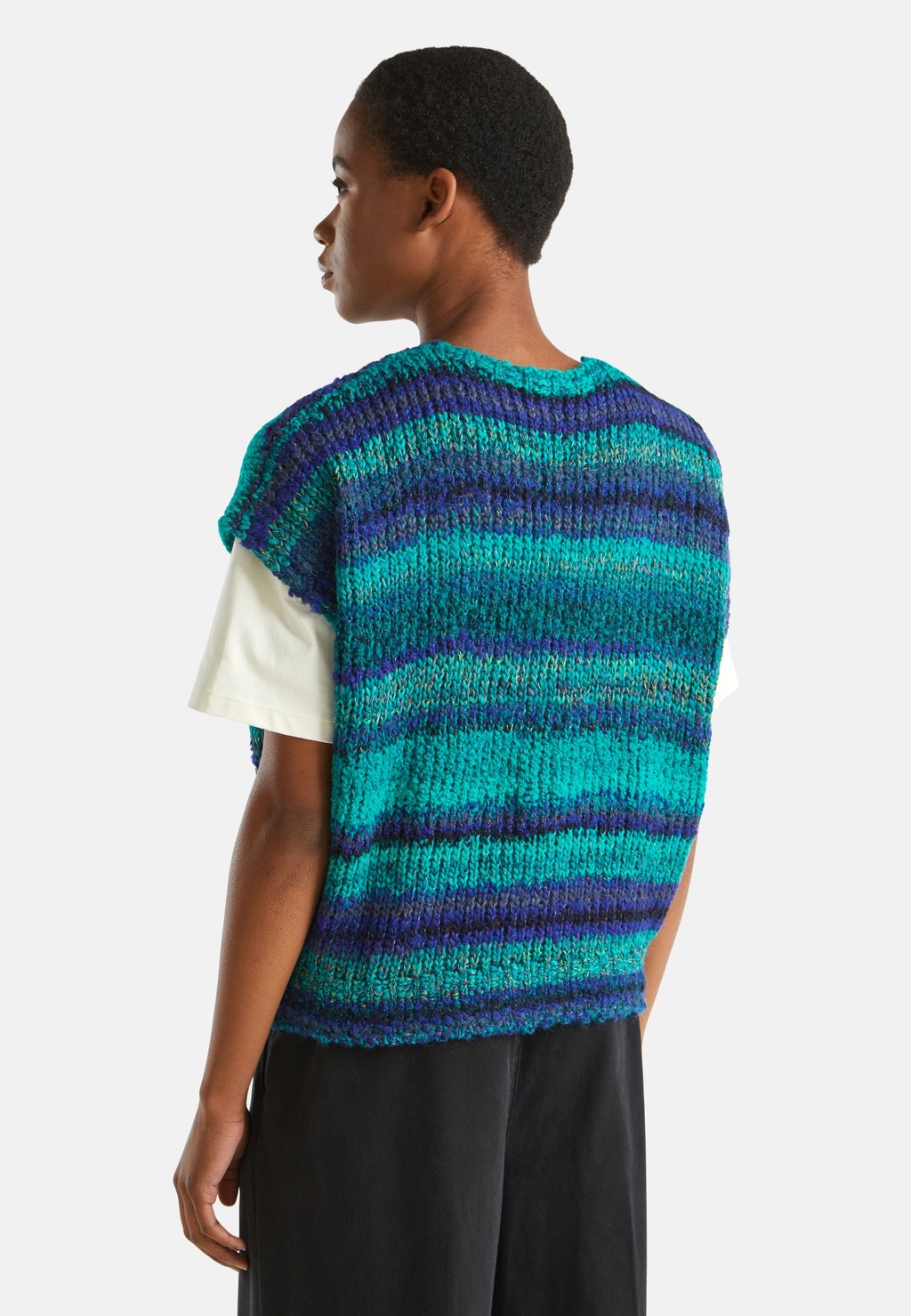 

Футболка с принтом BOXY V-NECK FANCY United Colors of Benetton, зеленый