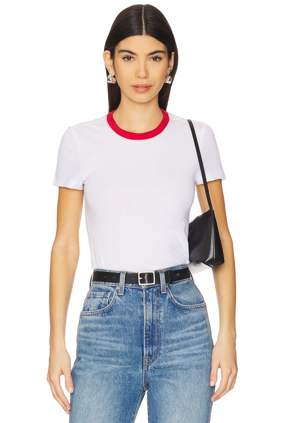 

Футболка с коротким рукавом и круглым вырезом для младенцев Grlfrnd, white & vintage red