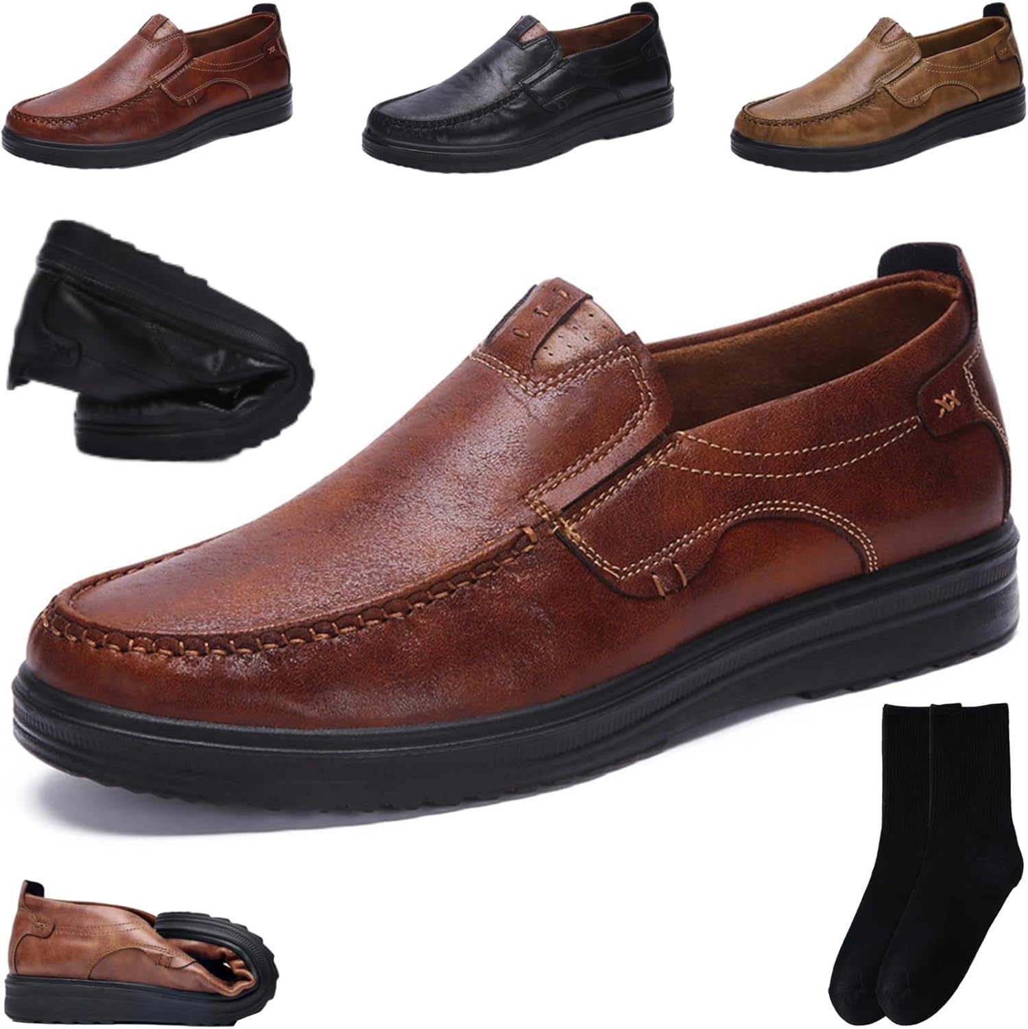 

Кожаные ортопедические туфли для мужчин Xylawave, темно-коричневый