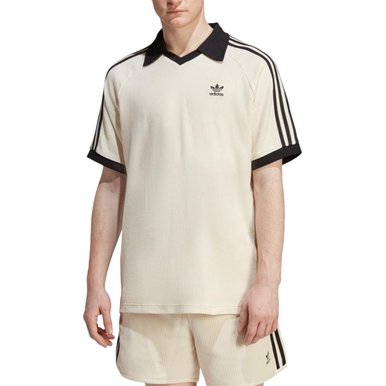Футболка поло мужская цвета экрю Adidas Originals — фото 4