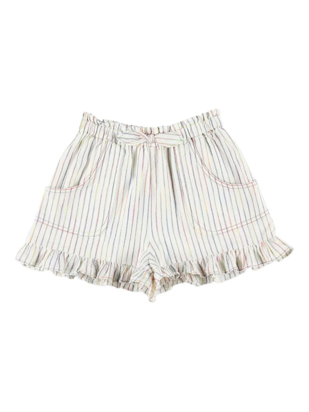 

Полосатые шорты Rhiannon с оборками ZIMMERMANN Kids, нейтральный