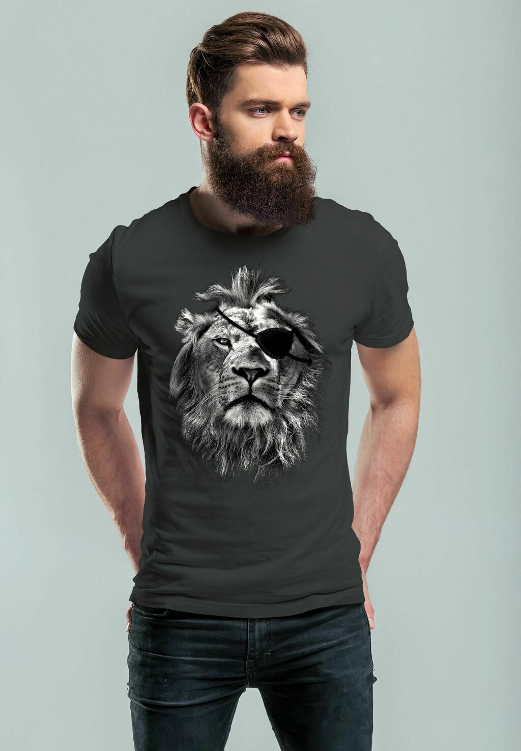 

Футболка с принтом COOLES LÖWE PRINT AUFDRUCK MOTIV NEVERLE Neverless, цвет anthrazit