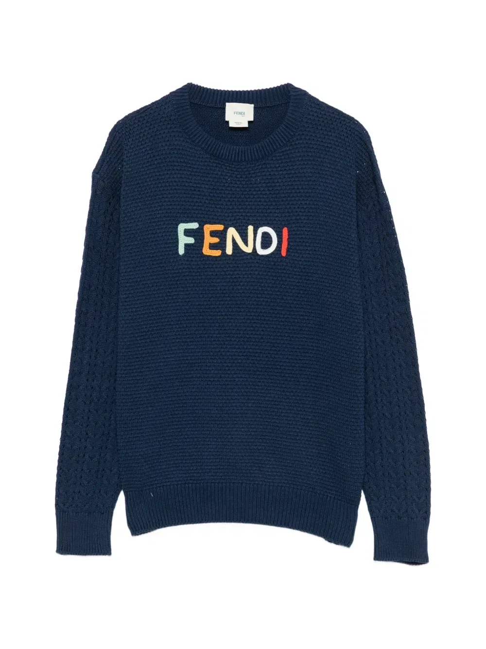 Свитшот с вышитым логотипом Fendi Kids, синий