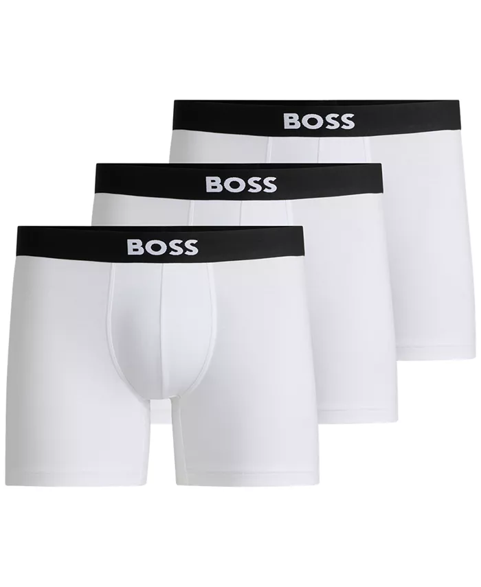 

Hugo Boss Мужские боксеры с логотипом, 3 шт, белый