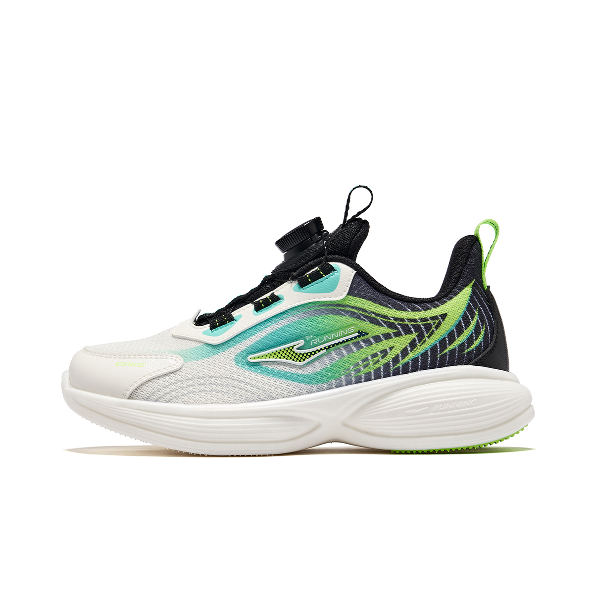 

Кроссовки для бега с низким верхом, амортизирующие, противоскользящие, износостойкие, детские ERKE KIDS, белый/черный